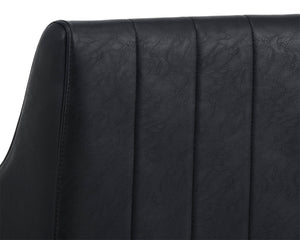 Sunpan WOLFE Lounge Chair - Bravo Black Faux Leather, Retro-Inspired, Urban-Chic Comfort for Modern Spaces 112329