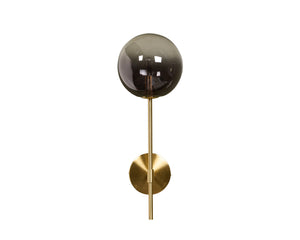 Sunpan Izora Sconce - Modern Wall Light Fixture with Stylish Frosted Glass Shade and Durable Metal Frame Brass / Smoke Grey Ombre