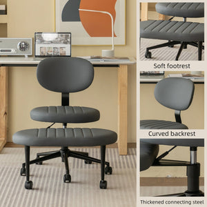 English Elm Ergonomic Cross Legged Desk Chair Swivel Seat Padded Cushion Rolling Office Base W3394P419038