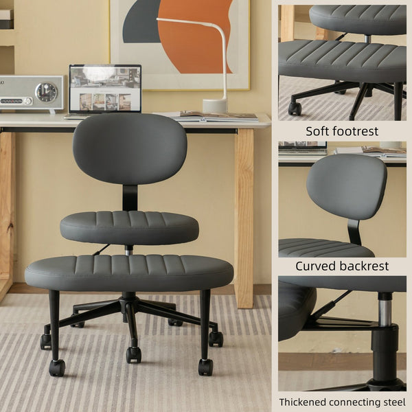 English Elm Ergonomic Cross Legged Desk Chair Swivel Seat Padded Cushion Rolling Office Base W3394P419038