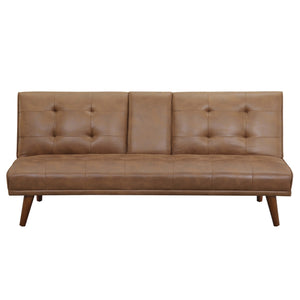 English Elm Upholstered Tufted Convertible Sofa with Cup Holders and Solid Wood Legs B2748P452547