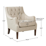 Qwen Transitional Button Tufted Accent Chair