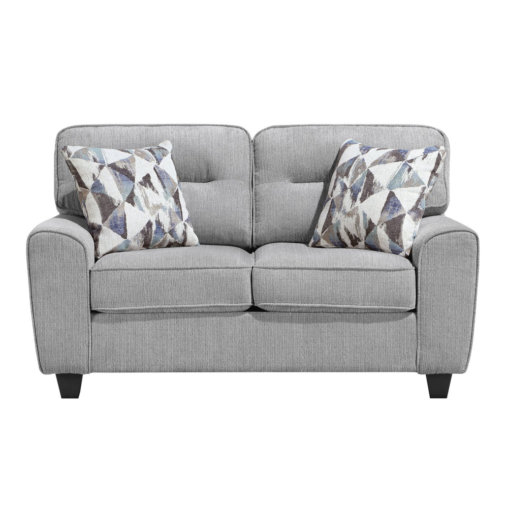 English Elm Durable Chenille Upholstered Loveseat with Pocket Coil Support and Contemporary Style Gray B011P474325