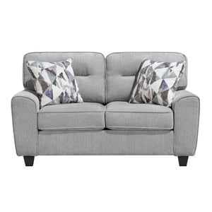 English Elm Durable Chenille Upholstered Loveseat with Pocket Coil Support and Contemporary Style Gray B011P474325