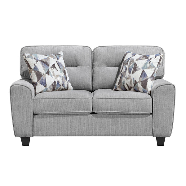 English Elm Durable Chenille Upholstered Loveseat with Pocket Coil Support and Contemporary Style Gray B011P474325