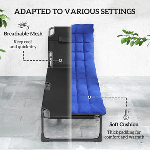 English Elm Folding Outdoor Chaise Lounge with Face Hole Side Table and Five Position Recline Blue,Dark Gray T3971P480735