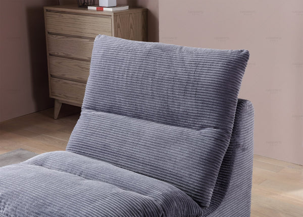 English Elm Single Sofa Chair Cozy Corduroy Compression Lounge Bean Bag with Plush Backrest for Relaxation Gray W3199P278599