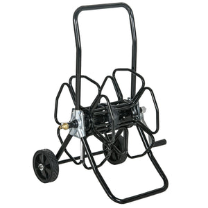 English Elm Outsunny Portable Garden Hose Reel Cart - Holds 98' Of 5/8" Hose, Durable, Easy To Maneuver, Black W2225P217241-GIGA