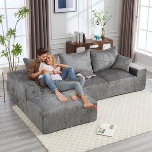 English Elm United We Win L-Shaped Chenille Sofa – Plush Comfort, Spacious Design, No Assembly Required, Modern Style W1568S00123-GIGA