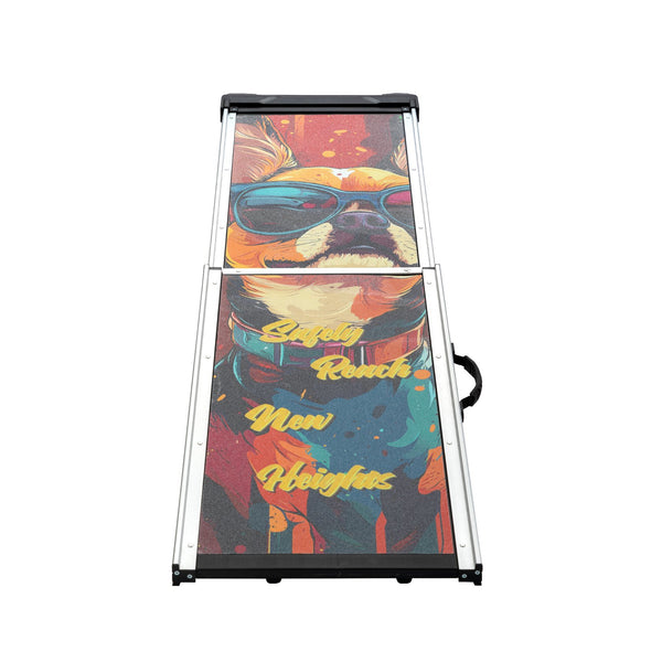 English Elm Retractable Aluminum Pet Ramp with Non-slip Grip for Suvs Trucks and Large Dogs W2181P363539