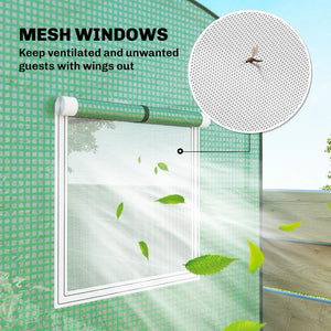 English Elm Stable Steel Frame Mini Greenhouse Uv Resistant Pe Cover Outdoor Patio Garden Shelter T3971P468256