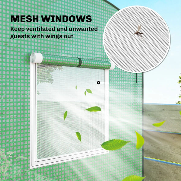 English Elm Stable Steel Frame Mini Greenhouse Uv Resistant Pe Cover Outdoor Patio Garden Shelter T3971P468256