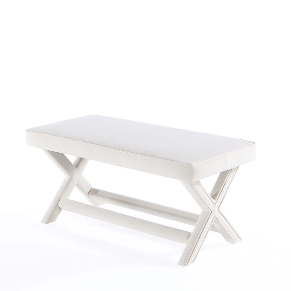 English Elm Abigail Mid-Century Modern Velvet Upholstered Bench - Cream Elegance For Entryways & Living Spaces B365P398212