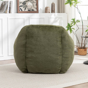English Elm Bean Bag Chair - Plush Faux Fur Sofa With Back Support, Perfect For Any Room, Adults & Kids - Green W2200P326891