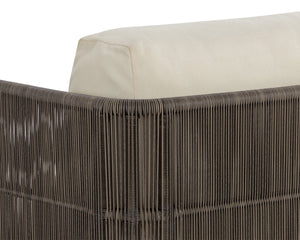 Sunpan Ravenna Swivel Armchair - Durable Outdoor Comfort with Teak Wood Base & UV-Resistant Cushions