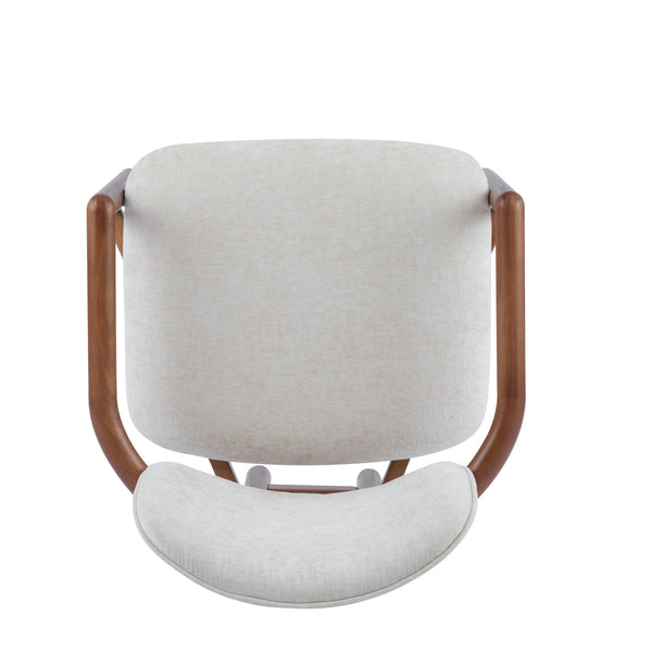 English Elm Christopher Knight Home® - Dining Upholstered Arm Chairs Set of 2 — Rubber Wood Frame, King Louis Backrest, Breathable Fabric Seats, 300 lb Capacity Beige N779P233060B