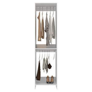 English Elm Dover Freestanding Wardrobe Closet with Dual Rods Melamine Finish Vertical Storage B097P474256