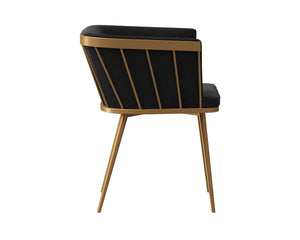 Sunpan Caily Dining Armchair - Modern Elegance with Gold Stainless Steel Frame for Stylish Dining Spaces Abbington Black