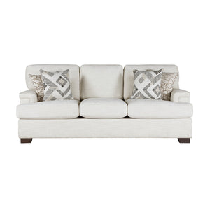 English Elm Modern Orson Cream Chenille Sofa 91" Spacious 3-Seater with Espresso Wood Legs & Accent Pillows B011P256682