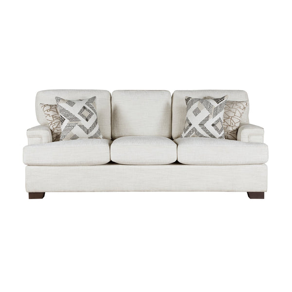 English Elm Modern Elegance 2-Piece Sofa Set - Cream Chenille Loveseat & Sofa With Decorative Pillows, Chic Design B011S01509