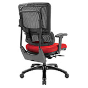 OSP Home Furnishings Vertical Mesh Back Ergonomic Manager Chair with Synchro Tilt and Polished Aluminum Base Red 99663B-9