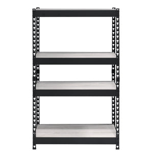 English Elm Natural 4-Tier Bookcase with Metal Frame and Adjustable Shelves – 48.5" Height, Natural/Black Finish B062P184587