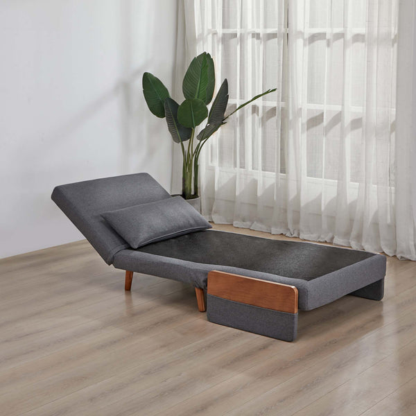 English Elm TRIO Convertible Modular Sleeper Sofa Bed with 3-Level Adjustable Backrest, Silent Hinges, Space-Saver Grey W3391S00010