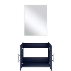 English Elm Navy Blue Single Bath Vanity Set With Mirror - Compact, Stylish, Durable, Perfect For Small Spaces! B2731S00531