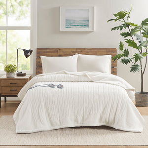 JLA Home True North by Sleep Philosophy - Heated True North Sherpa Heated Blanket with 20 Heat Settings, Dual-Zone Controls, Auto Shut-Off, Oeko‑Tex Certified Ivory TN54-0491