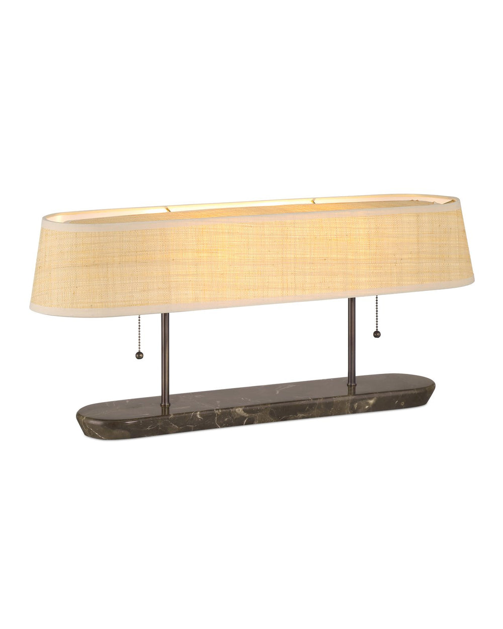 Currey & Company Museum Desk Lamp - Mid-century Modern Design With Marble Base, Rattan Shade & Dark Bronze Finish Black Marble ,Metal 6000-1017-currey-company