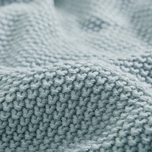 JLA Home INK+IVY - Blanket INK+IVY Bree Knit Throw — Ultra-Soft 100% Acrylic Knit with Cottage Texture, Machine Washable Light Blue II51-1308