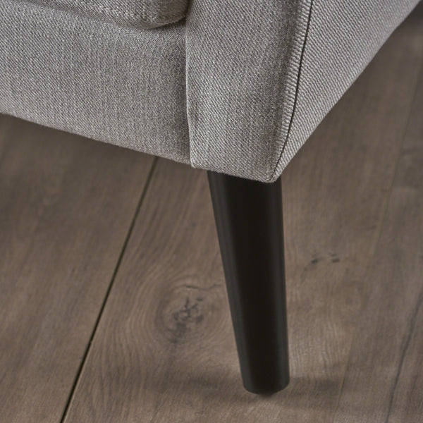 English Elm Christopher Knight Home® - CLUB Vintage-Inspired Fabric Club Chair with Nailhead Trim & Scroll Arms, Birch Legs, Contemporary Comfort LIGHT GREY 31.5 L x 27.75 W x 18.5 H 60848.00LGRY