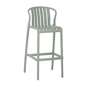 English Elm Outdoor Stackable Armless Barstools Set of 2 Uv Resistant Slat Back Patio Seating Green N780P199452G