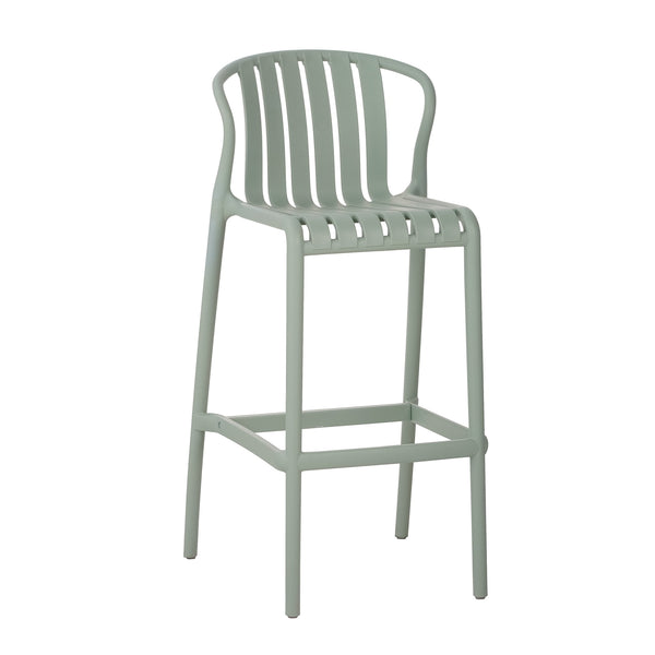English Elm Outdoor Stackable Armless Barstools Set of 2 Uv Resistant Slat Back Patio Seating Green N780P199452G