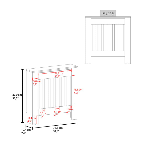 English Elm Wengue Radiator Cover with Built-in Shelf for Hallways and Compact Living Spaces B062P355665
