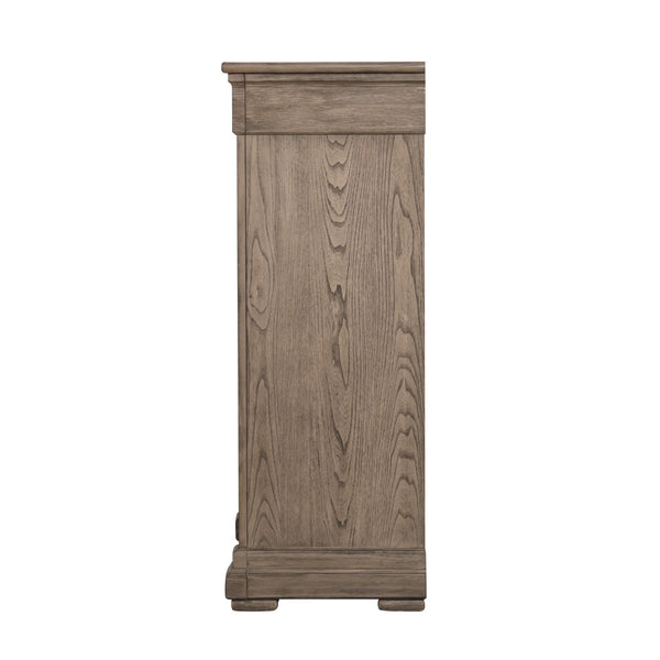 English Elm Weathered Gray Chest 39"W x 52"H Transitional Solid & Engineered Wood, French-Front Dovetail Drawers, Metal Glides and Handles B2741P373195