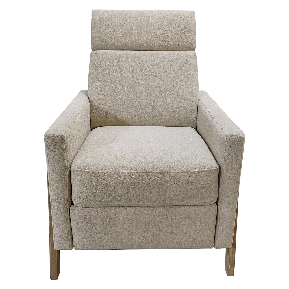 JLA Home Chapel Hill - Recliner Luna modern upholstered recliner with exposed wood frame, ergonomic support, ready-to-use relaxation Beige CH103-0043