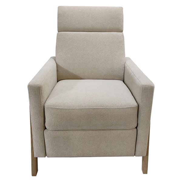 JLA Home Chapel Hill - Recliner Luna modern upholstered recliner with exposed wood frame, ergonomic support, ready-to-use relaxation Beige CH103-0043