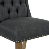 OSP Home Furnishings Jessica Tufted Wing Dining Chair Charcoal