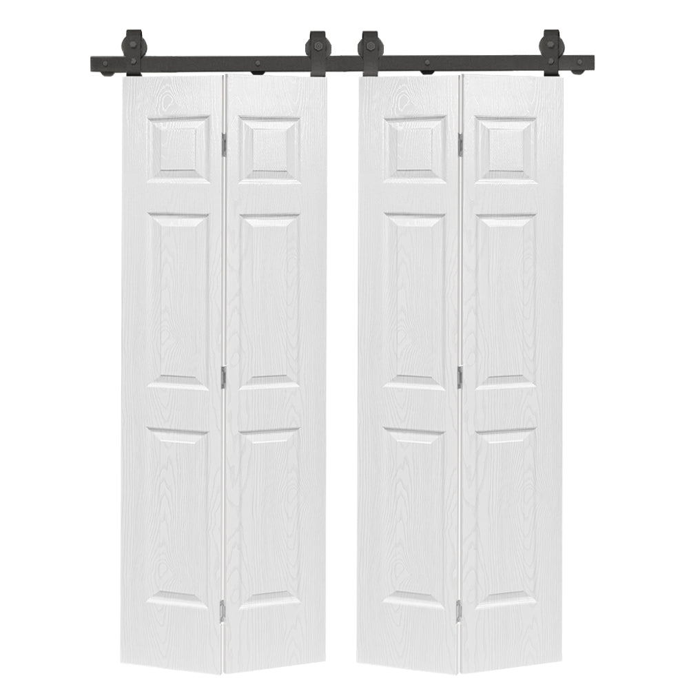 English Elm 30 in Matte Black Steel Sliding Barn Door Frosted Glass Privacy Panel with Hardware B2763P484475