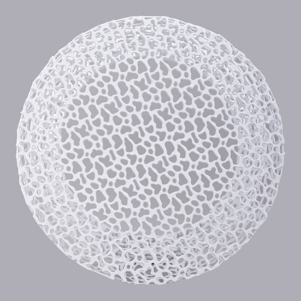 English Elm T3704-35 Cast Aluminum Round Coffee Table with Coral Lattice Cutouts for Modern Living B009P417516