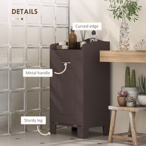English Elm HOMCOM 31" Tilt-Out Laundry Hamper with Pull-Out Basket, MDF Bathroom Storage Cabinet, Coffee W2225P216992