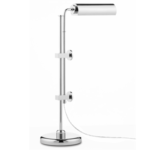 Satire Adjustable Nickel Table Lamp - Modern Minimalist Design with Integrated LED & Dimmable Feature