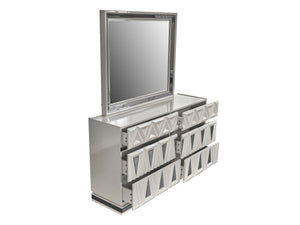 English Elm Lavita Modern Beveled Wall Mirror with LED Lighting, High Gloss Black & Gold Accents for Depth G150109277