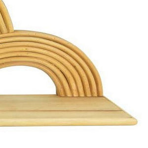 English Elm Dadi Sculptural Three Tier Semicircle Wood Wall Shelf Warm Brown Organic Display B056P416896