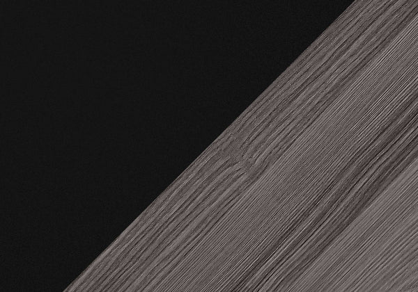 English Elm Tv 42 Inch Console TV Stand with Center Pedestal, Open Shelves, Black-Grey Laminate Finish, Modern Storage B2710P219073