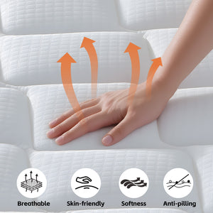 English Elm 12 Inch Hybrid Mattress Gel Memory Foam Pocket Coils Medium Firm Certipur Certified W3203P293175