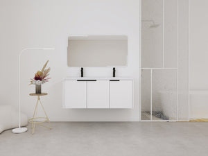 English Elm 48" Modern Wall-Mounted Bathroom Vanity With Resin Double Sink & Soft-Close Doors For Stylish Storage P2 W999S00352-GIGA