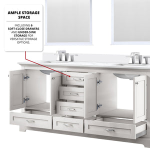 English Elm White 72" Double Bath Vanity with Cultured Marble Top, Solid Wood Frame, Soft-Close Drawers, Storage B2731P258392