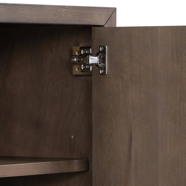 English Elm U_style Farmhouse Pine Veneer Buffet Cabinet with Double Doors for Kitchen or Entryway Brown N711P410389D